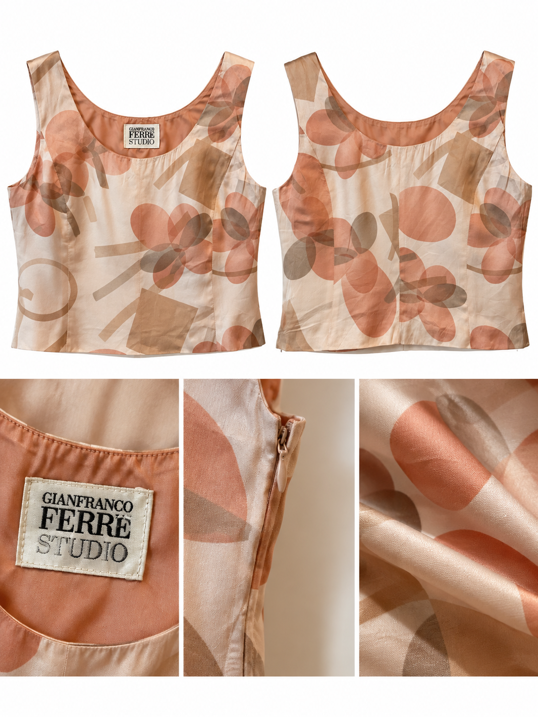 Gianfranco Ferré Studio – Top Vintage in 100% Seta Fantasia